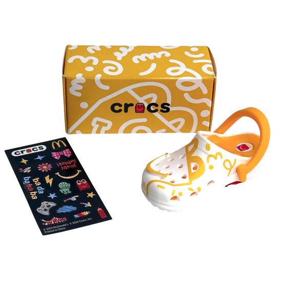 McDonalds Crocs Mini Bag Charm Happy Meal Scribbles Shoe 8 Key Chain Box Sticker - Picture 5 of 11